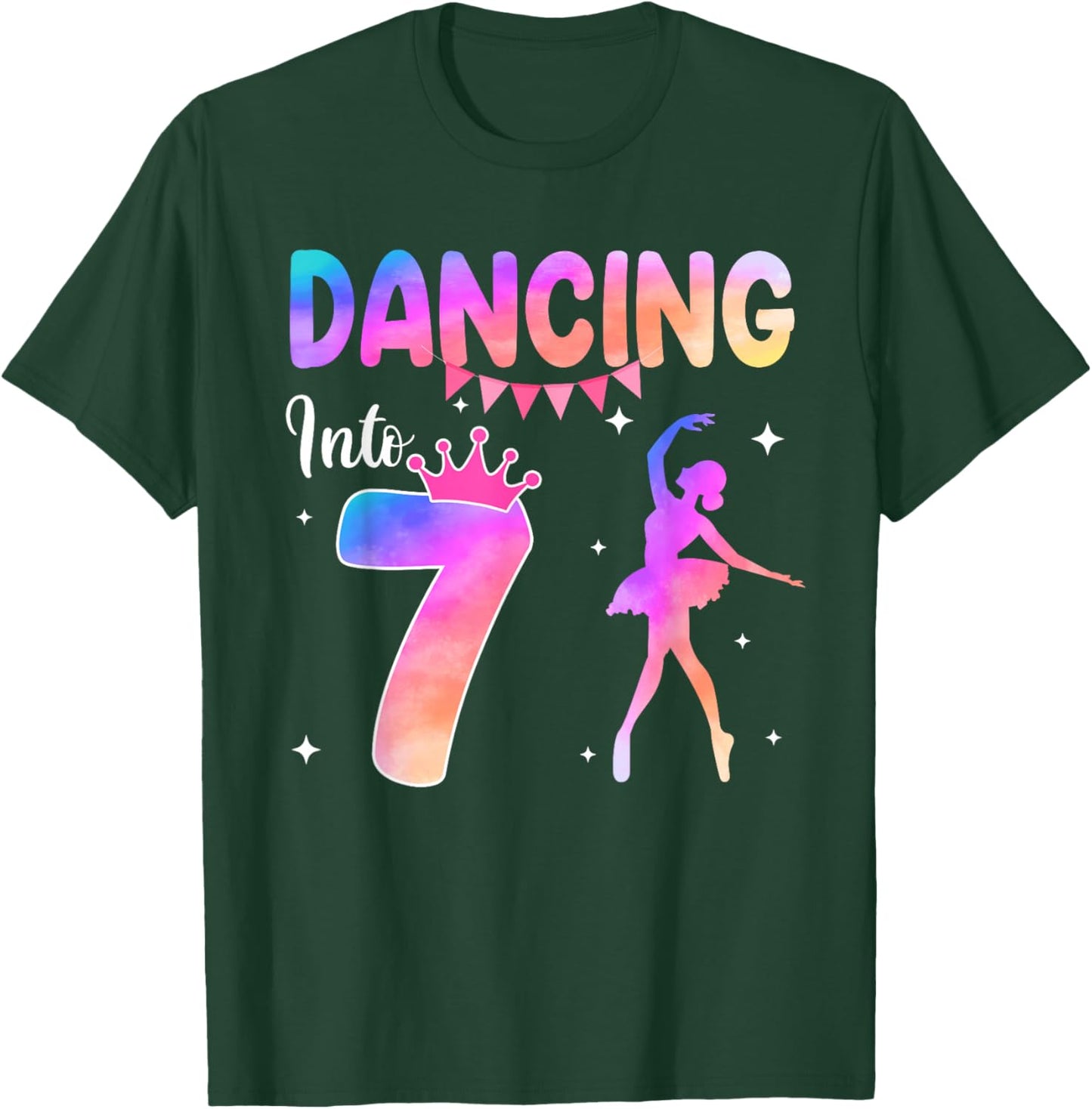 7 Years Old Ballet Dancer 7th Birthday Ballerina Party T-Shirt - T-Shirt | Forest