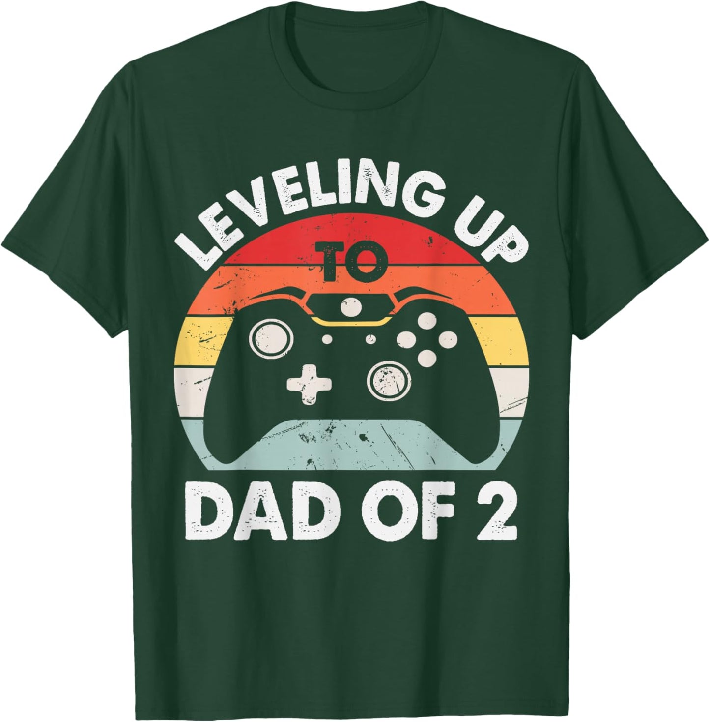 Gaming Dad of Two Promoted for 2nd Time Gamer Daddy Squared T-Shirt - T-Shirt | Forest