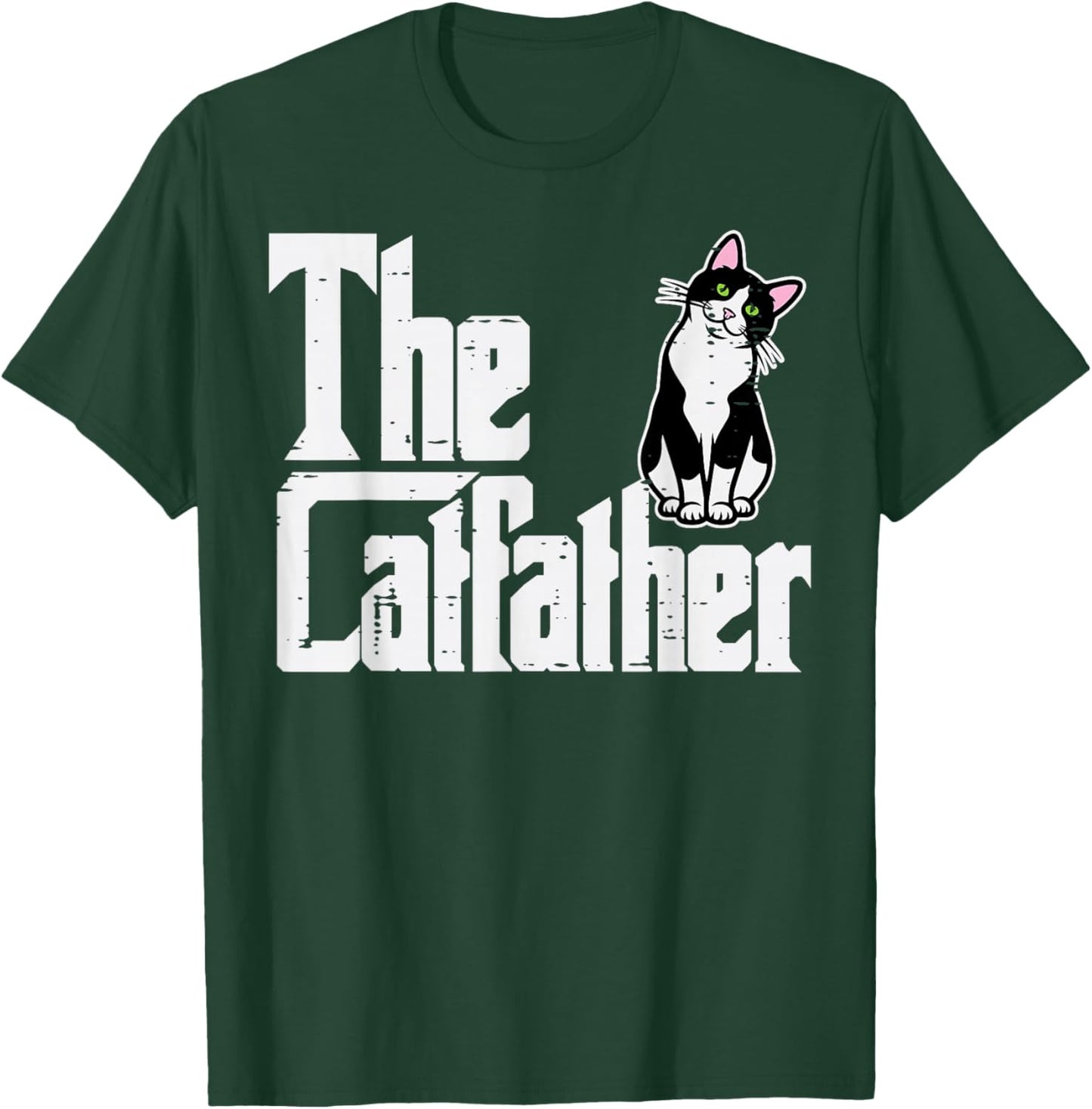 The Catfather Funny Kitten Cat Dad Fur Papa Daddy Parody Men T-Shirt - T-Shirt | Forest