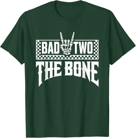 Bad Two The Bone Birthday 2 Years Old Kids Bday Party T-Shirt - T-Shirt | Forest