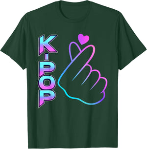 I Love You K-POP Gruop Music Fan Women Teen Boy Girl T-Shirt - T-Shirt | Forest