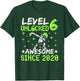Level 6 Unlocked Awesome Since 2020 6th Birthday Gamer Boy T-Shirt - T-Shirt | Forest