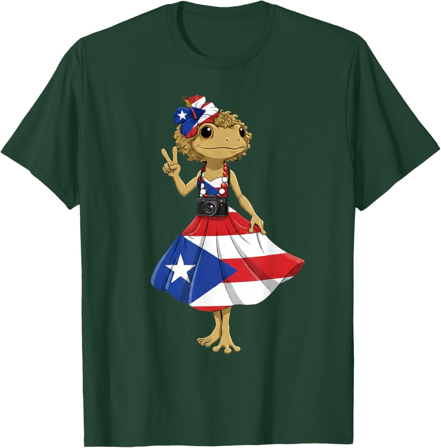 Coqui Frog Puerto Rico Taino Puerto Rican Flag Boricua T-Shirt - T-Shirt | Forest