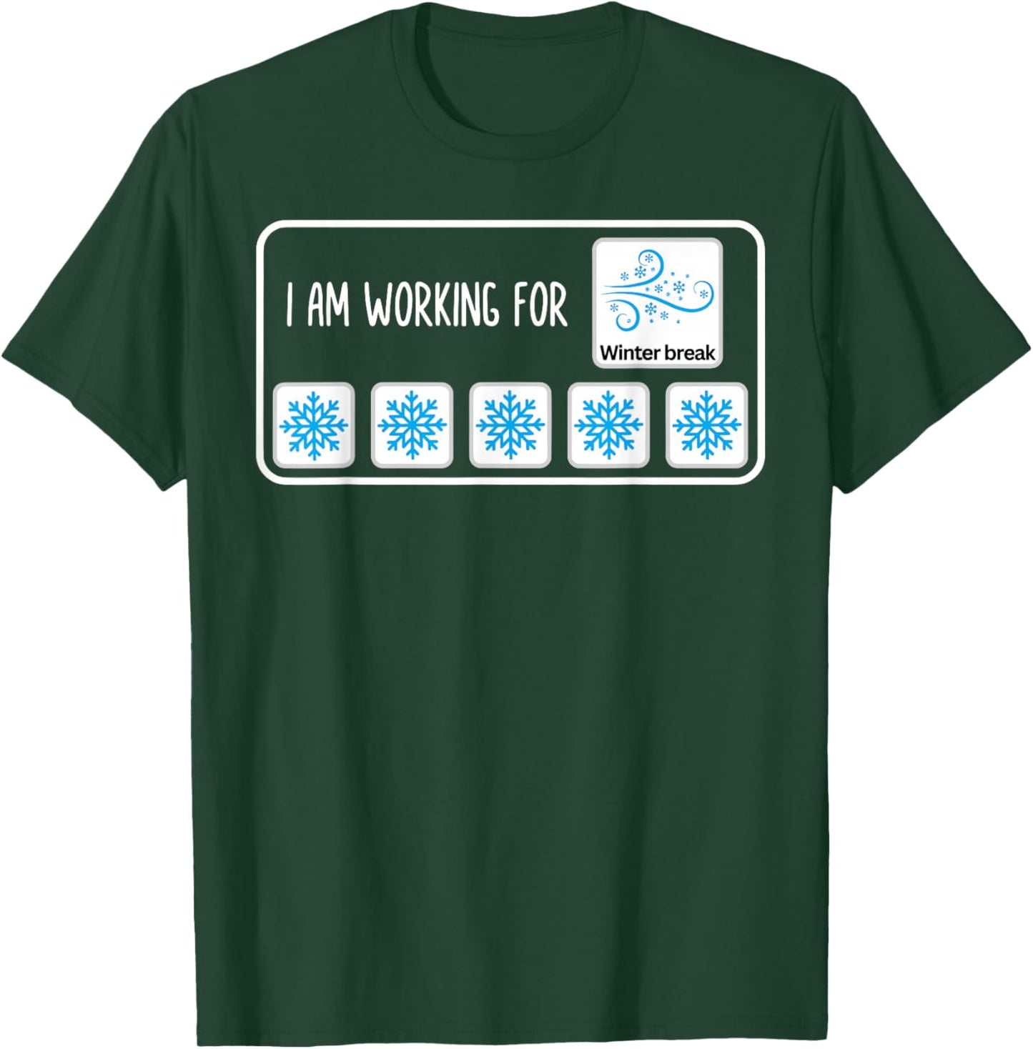 I Am Working for Winter Break Christmas SPED Teacher Xmas T-Shirt - T-Shirt | Forest