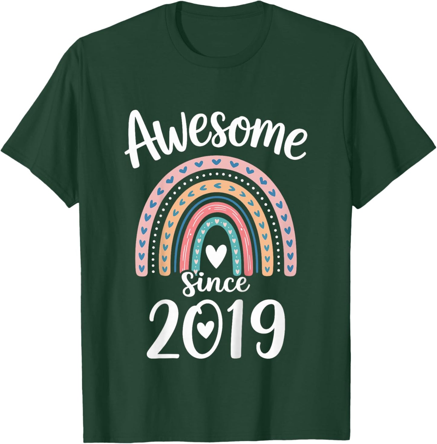 Awesome Since 2019 7th Birthday 7 Years Old T-Shirt - T-Shirt | Forest