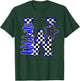 Blue Wildcats Checkered Print Star Leopard School Spirit T-Shirt - T-Shirt | Forest