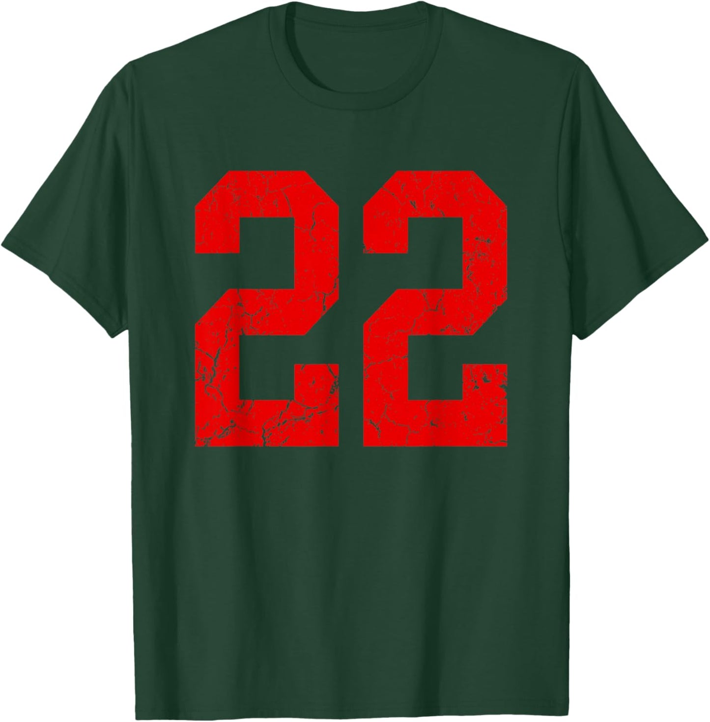 Distressed Red Number 22 Jersey Player Uniform #22 T-Shirt - T-Shirt | Forest