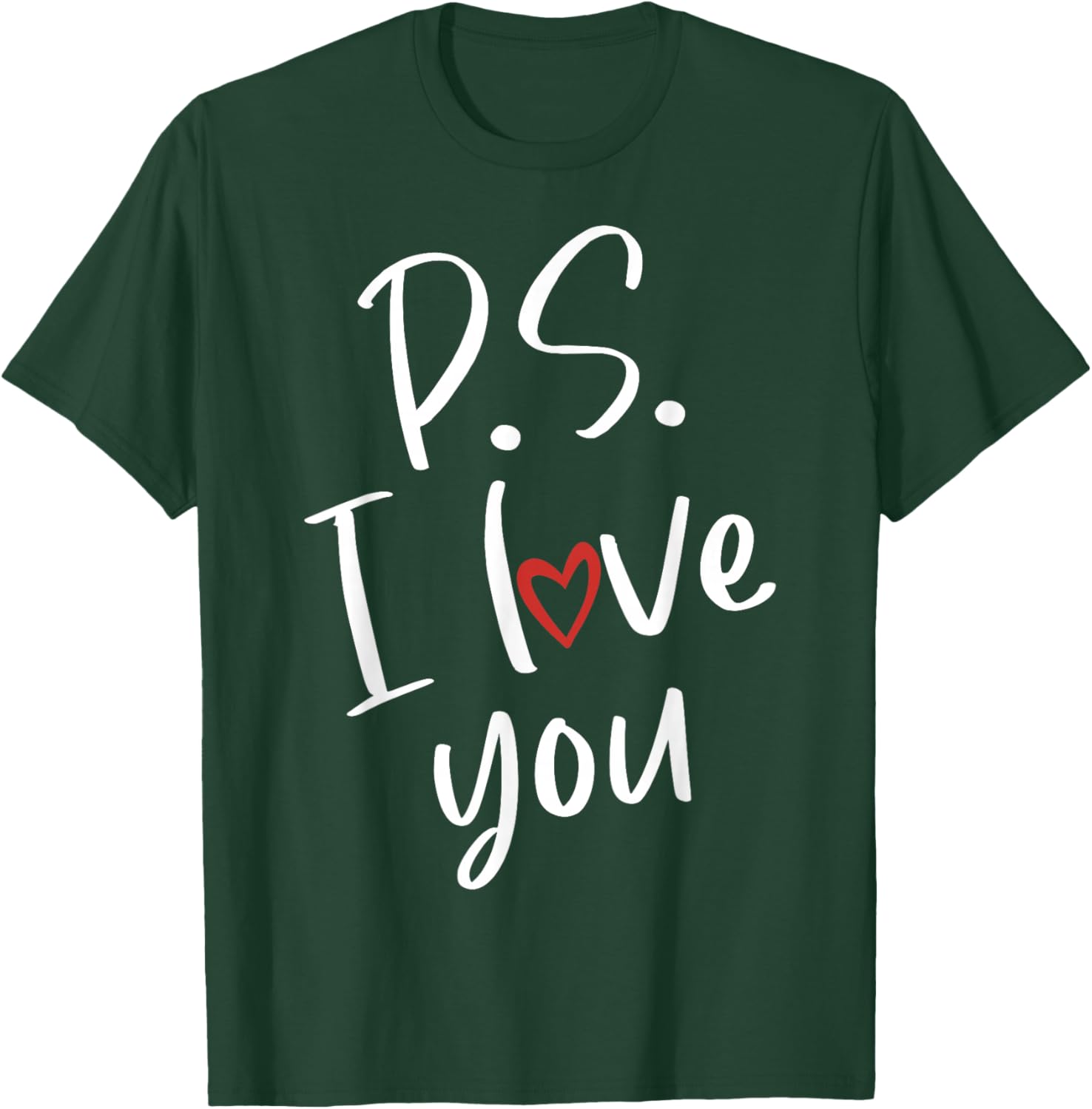 PS I Love You Day Valentine's Day Purple Heart Women Men Kid T-Shirt - T-Shirt | Forest