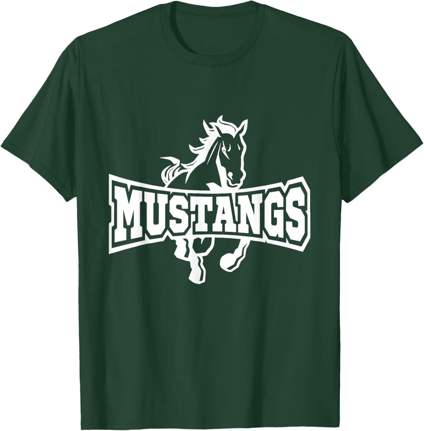 Mustangs Football School Sports Fan Team Spirit T-Shirt - T-Shirt | Forest