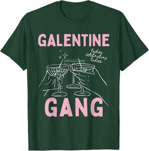 Galentine Girls Club Ladies Celebrating Ladies Valentines T-Shirt - T-Shirt | Forest