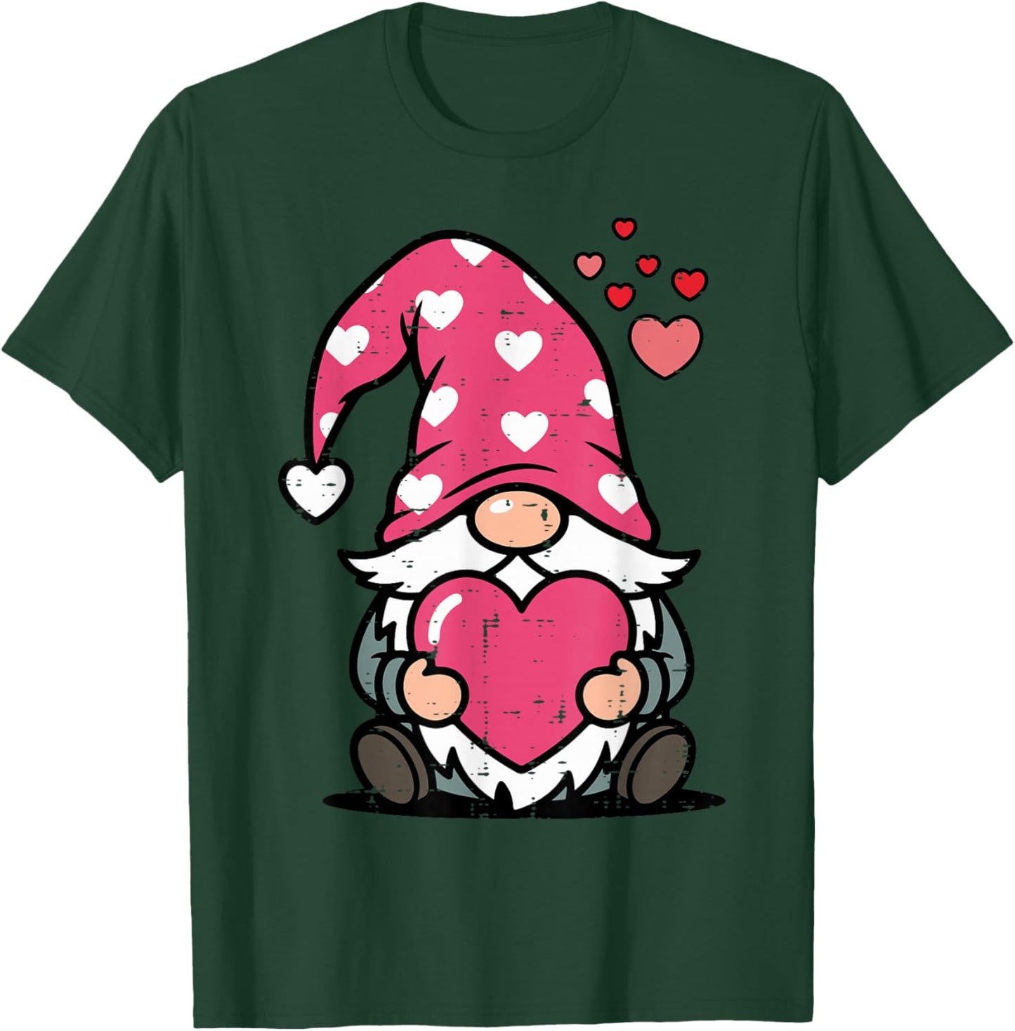 Valentines Day Gnome Heart Cute Love Women Girls Kids Men T-Shirt - T-Shirt | Forest