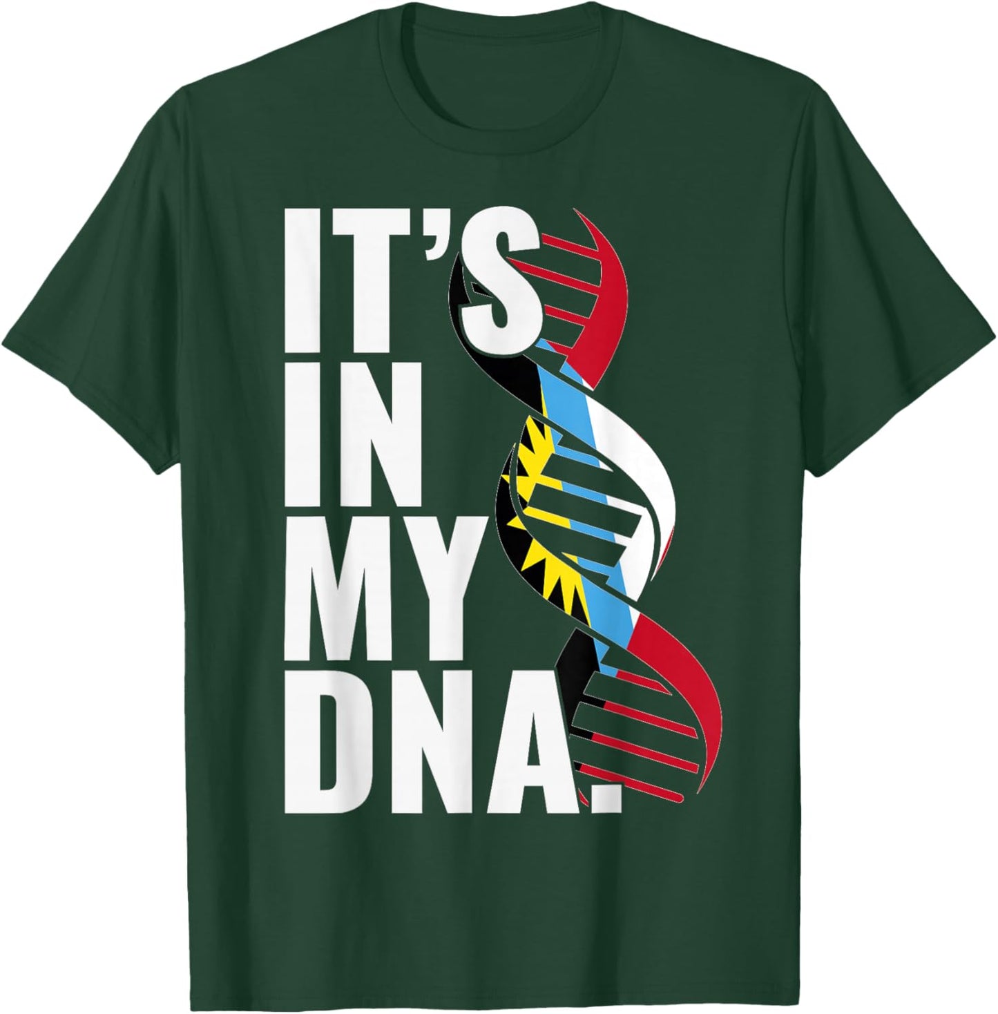 Antigua and Barbuda Roots Flag Fingerprint Graphic Patriotic T-Shirt - T-Shirt | Forest