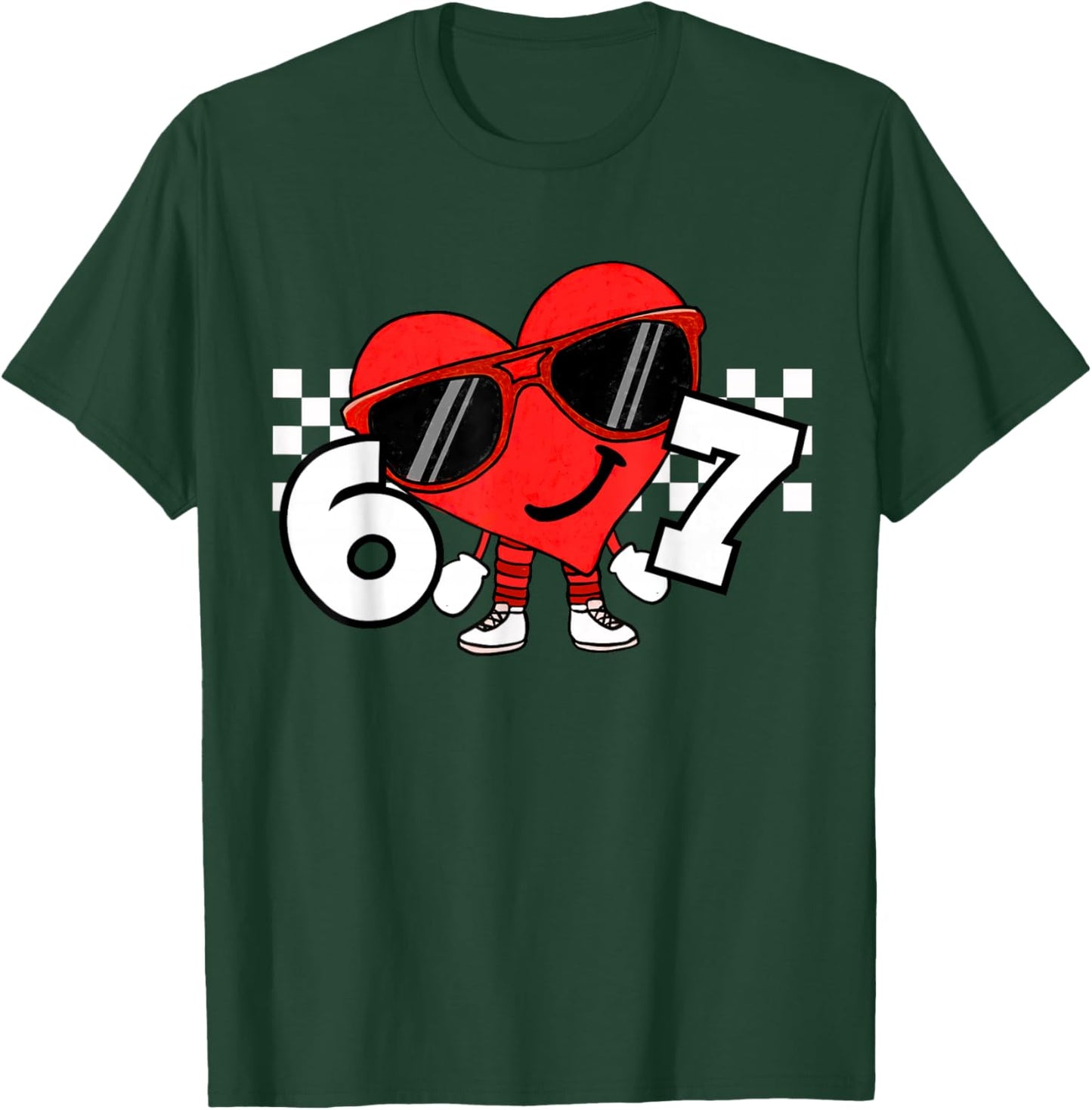 Funny Valentines Heart 67 Six Seven Boys Kids Teens T-Shirt - T-Shirt | Forest