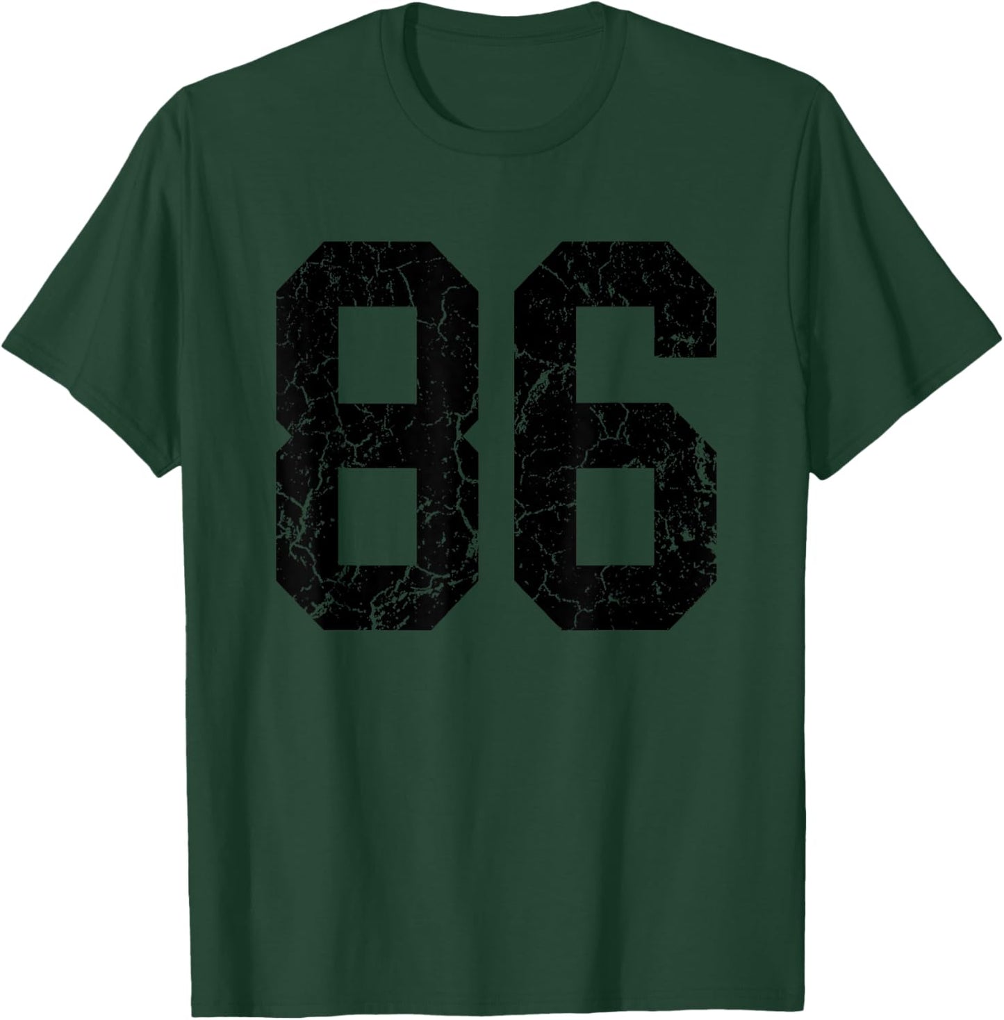 Distressed Black Number 86 Jersey Player Uniform #86 Fan T-Shirt - T-Shirt | Forest