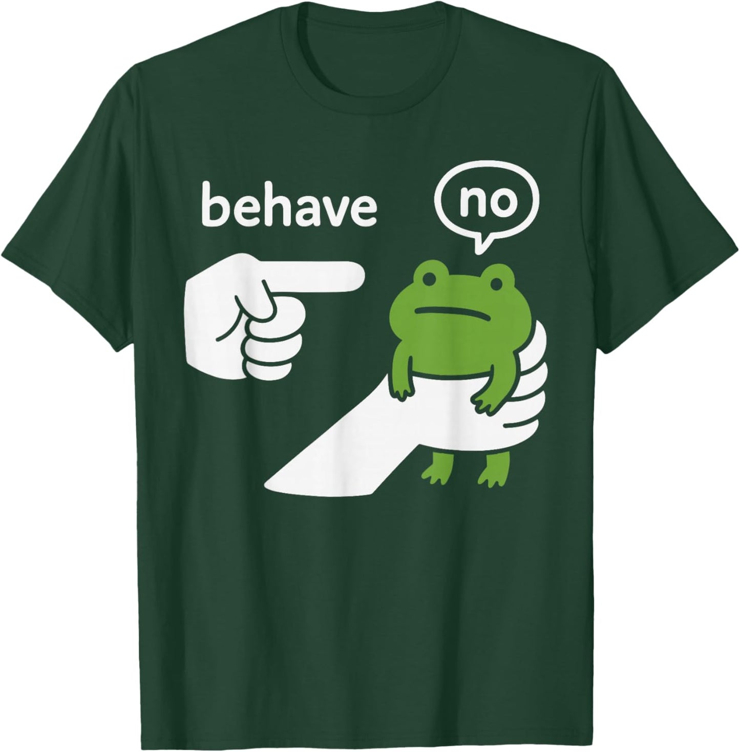 Dishonest Frog Behave No Frog Meme Funny Cartoon Design T-Shirt - T-Shirt | Forest