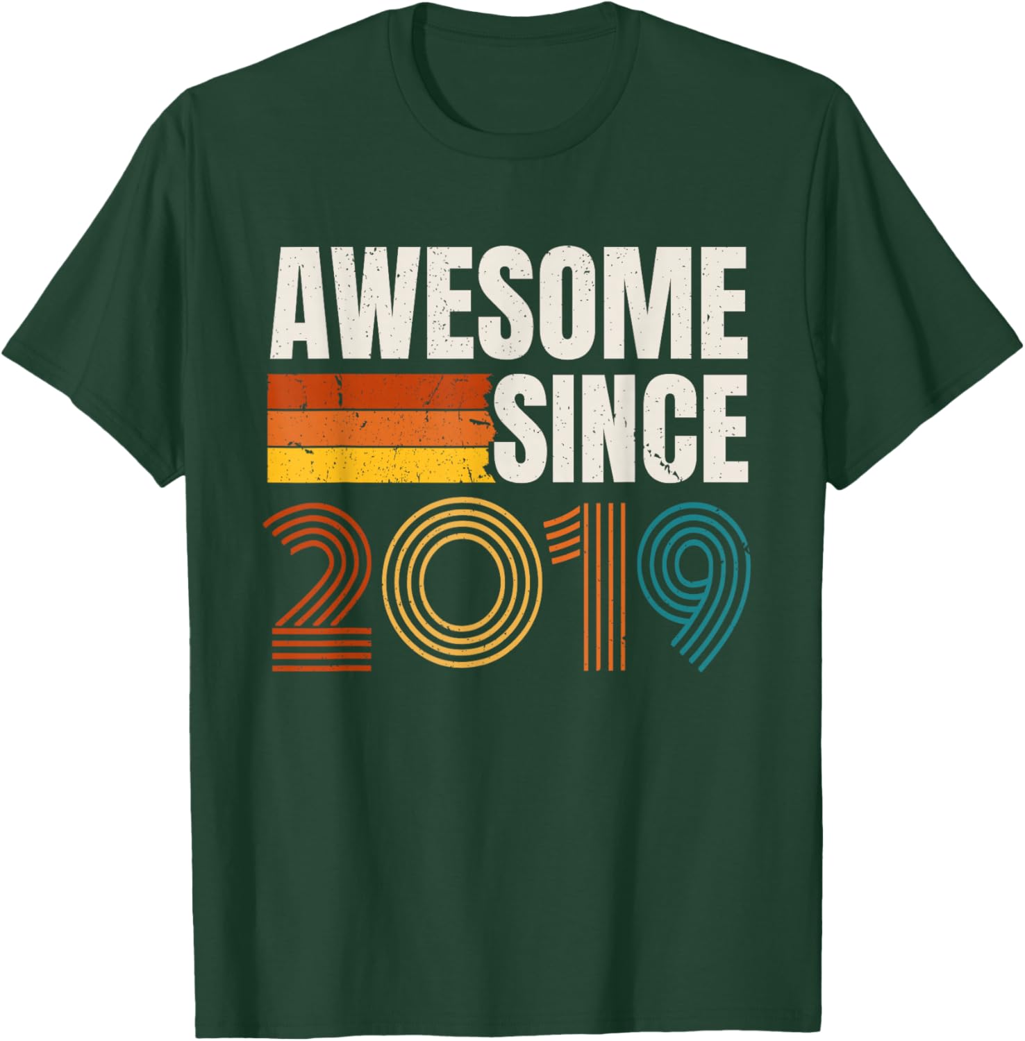 Awesome Since 2019 Vintage Year Retro Birthday T-Shirt - T-Shirt | Forest