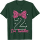 Kids I’m Twodles 2nd Birthday Girl Bow T Shirt T-Shirt - T-Shirt | Forest
