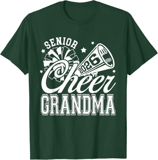 Senior Cheer Grandma 2026 Proud Cheerleader Grandma T-Shirt - T-Shirt | Forest