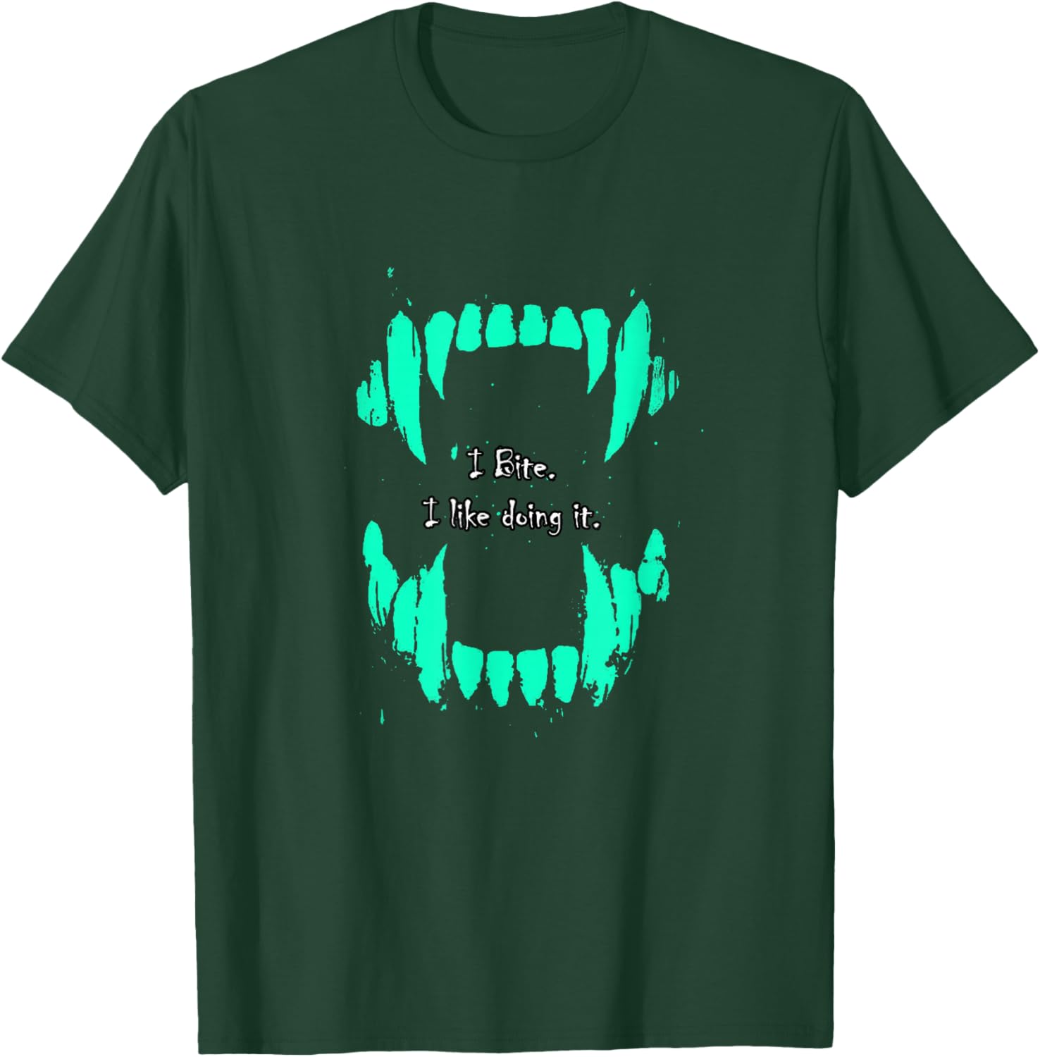 Light Teal Aqua Color I Bite, I Like Doing It Teal Aqua T-Shirt - T-Shirt | Forest