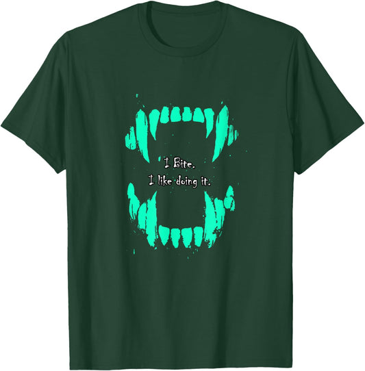 Light Teal Aqua Color I Bite, I Like Doing It Teal Aqua T-Shirt - T-Shirt | Forest