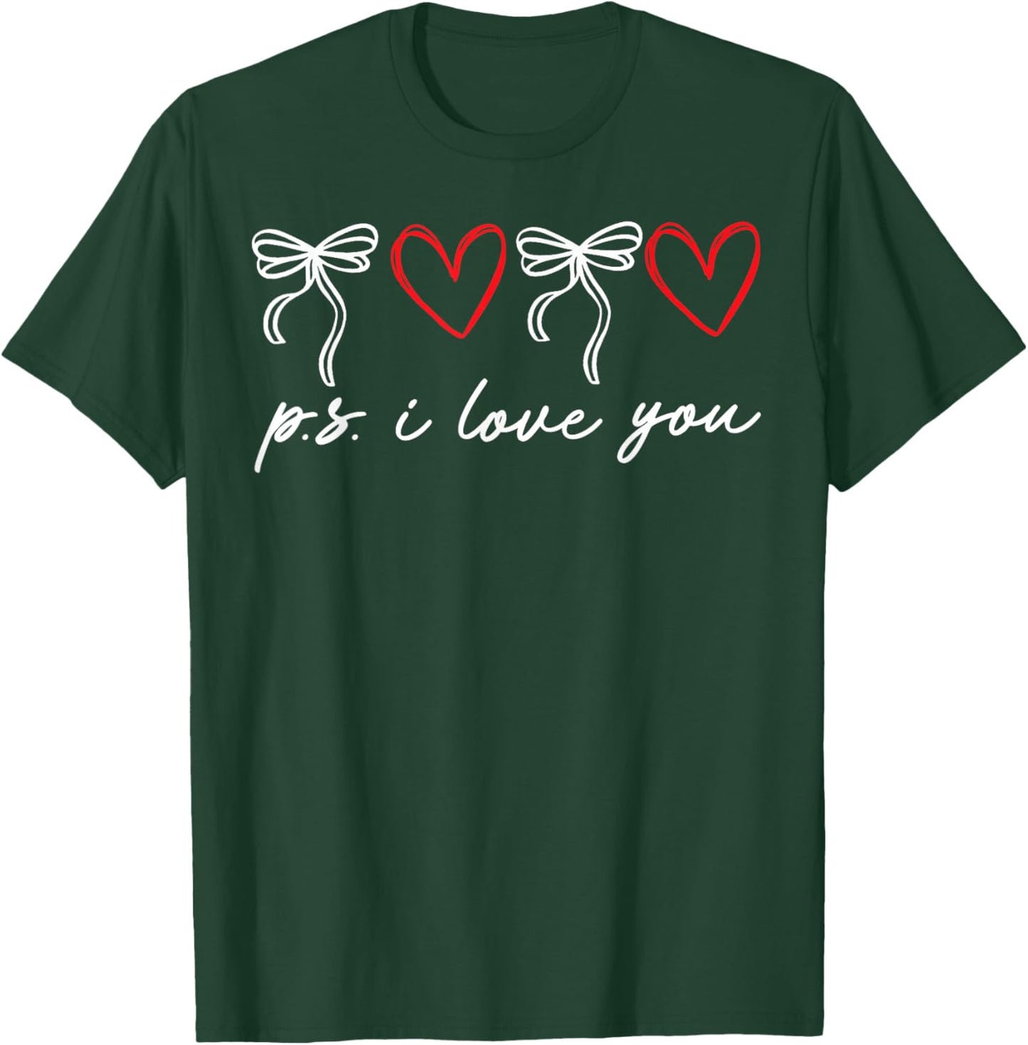 PS I Love You Day Valentine's Day Purple Heart Women Men Kid T-Shirt - T-Shirt | Forest
