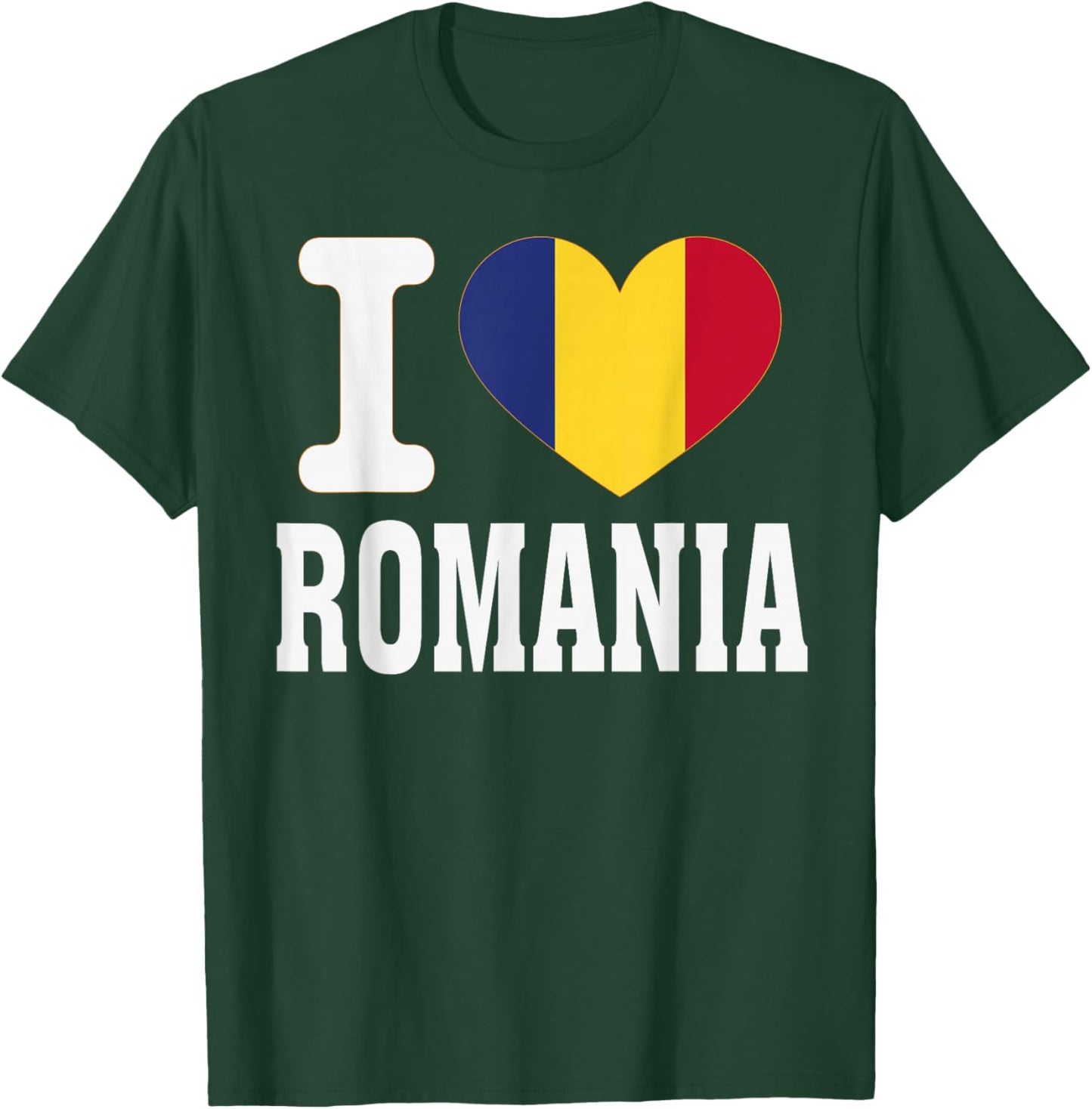 I Love Romania Heart Souvenir Lovers Pride Travel T-Shirt - T-Shirt | Forest