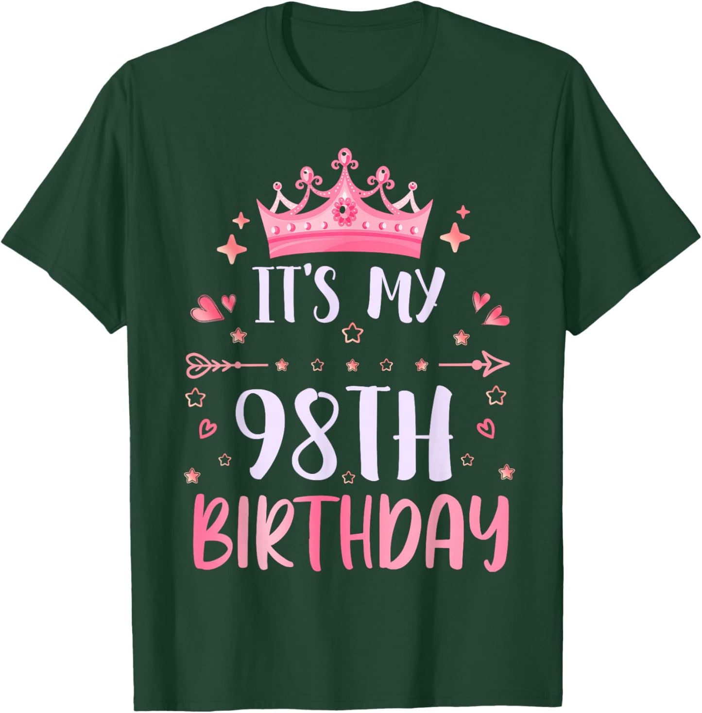 Happy It's My 98th Birthday 98 Years Old Men Women T-Shirt - T-Shirt | Forest