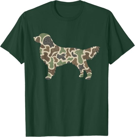 Camo Golden Retriever Camouflage Hunter Dog Mom Pet Lover T-Shirt - T-Shirt | Forest