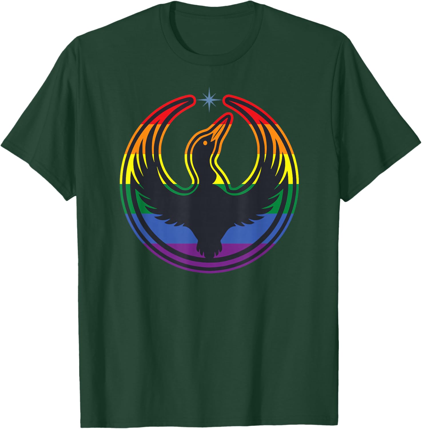 Minnesota Rebel Loon Alliance LGBTQ Rainbow Resist T-Shirt - T-Shirt | Forest
