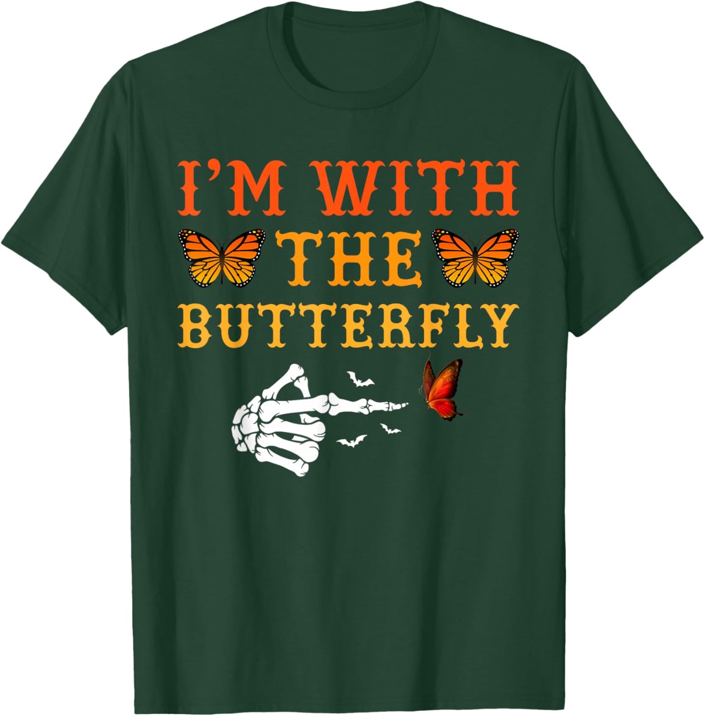 I'm with Butterfly Halloween Costume Couples Matching T-Shirt - T-Shirt | Forest