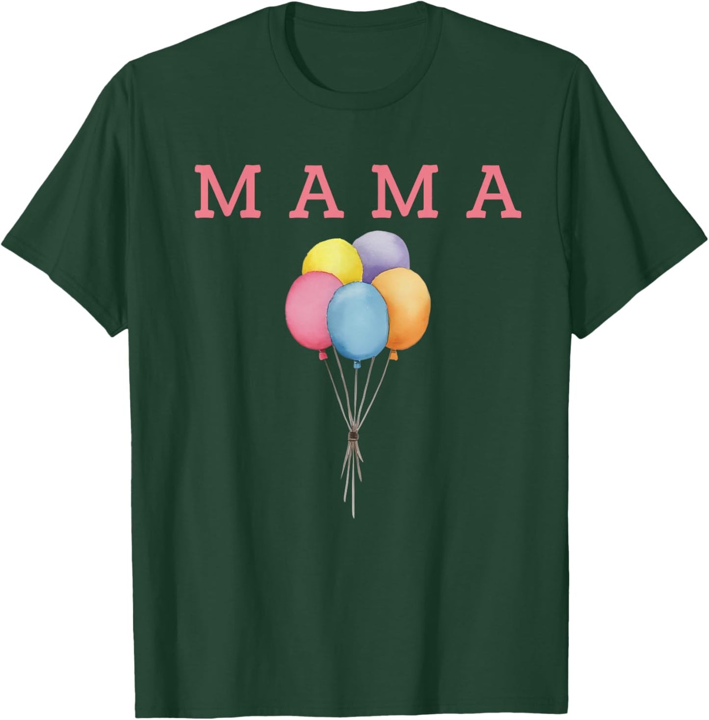 Mama of The Rainbow Balloon Birthday Boy Girl Family T-Shirt - T-Shirt | Forest