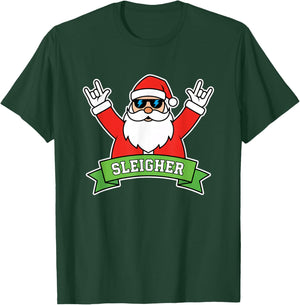 Christmas Sleigher Santa Rock Heavy Metal Sleigh All Day T-Shirt - T-Shirt | Forest