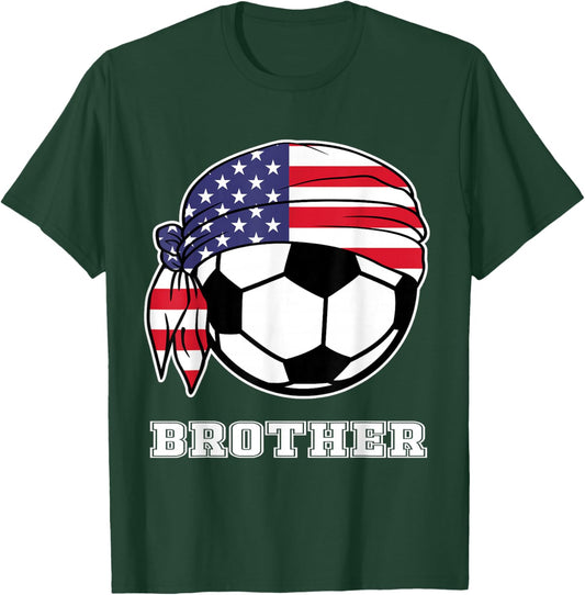 Proud Bro of Player Fans Bandana Flag Soccer Brother T-Shirt - T-Shirt | Forest