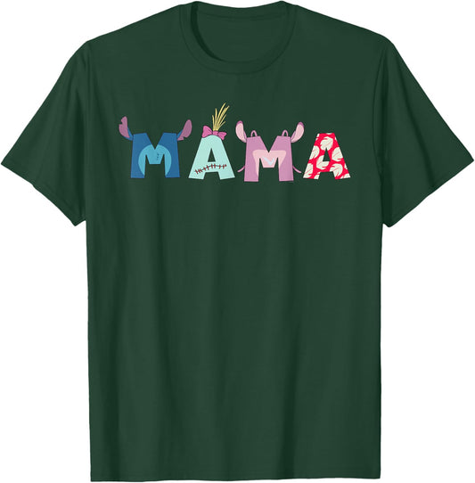 Disney Lilo & Stitch Mama Mother's Day Birthday Family Trip T-Shirt - T-Shirt | Forest