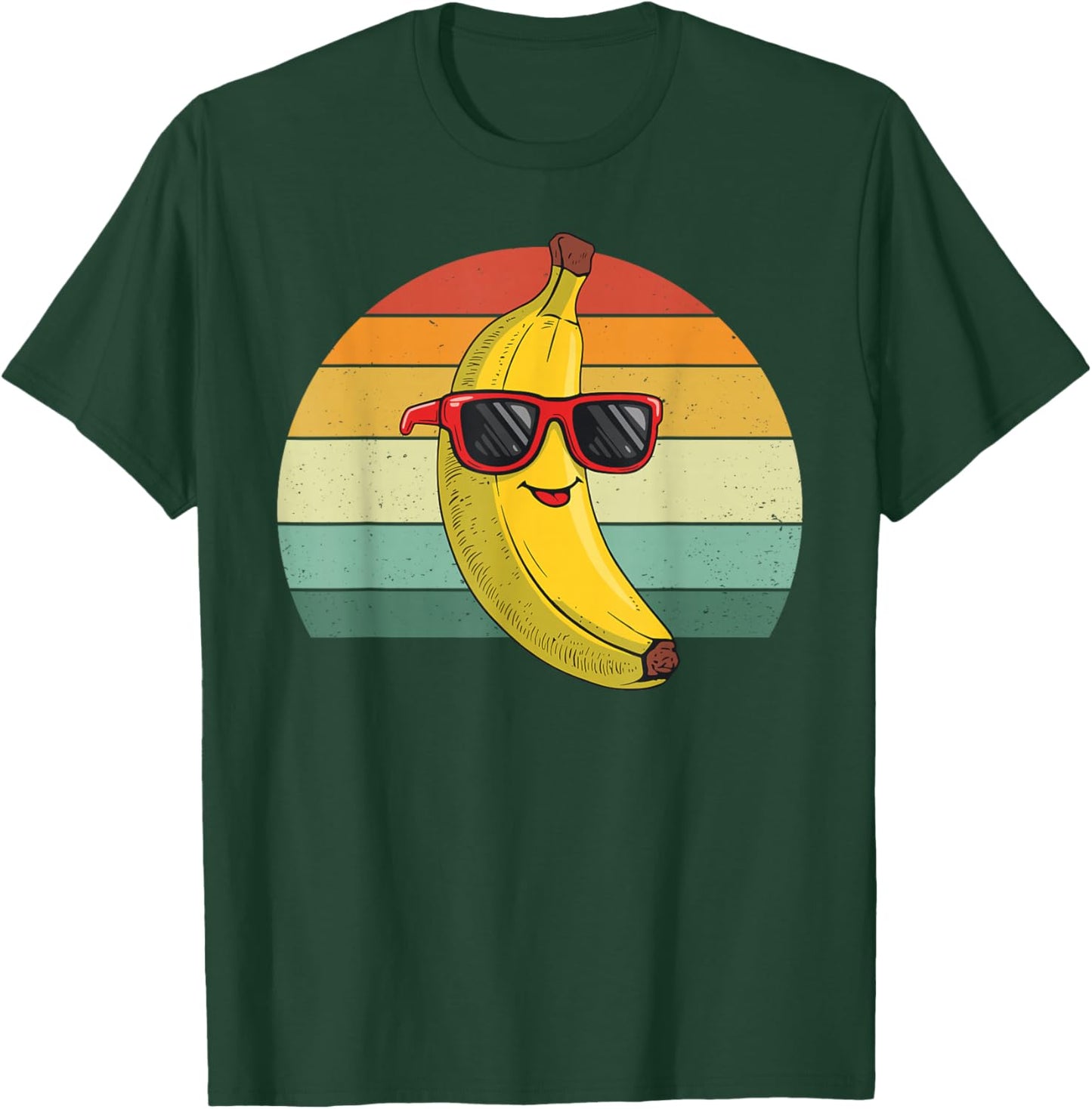 Retro Vintage Cool Banana Fruit Sunglasses Men Women Kids T-Shirt - T-Shirt | Forest