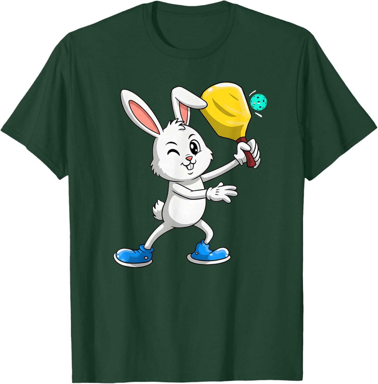 Pickleball Bunny Rabbit Easter Day for Pickleball Player T-Shirt - T-Shirt | Forest
