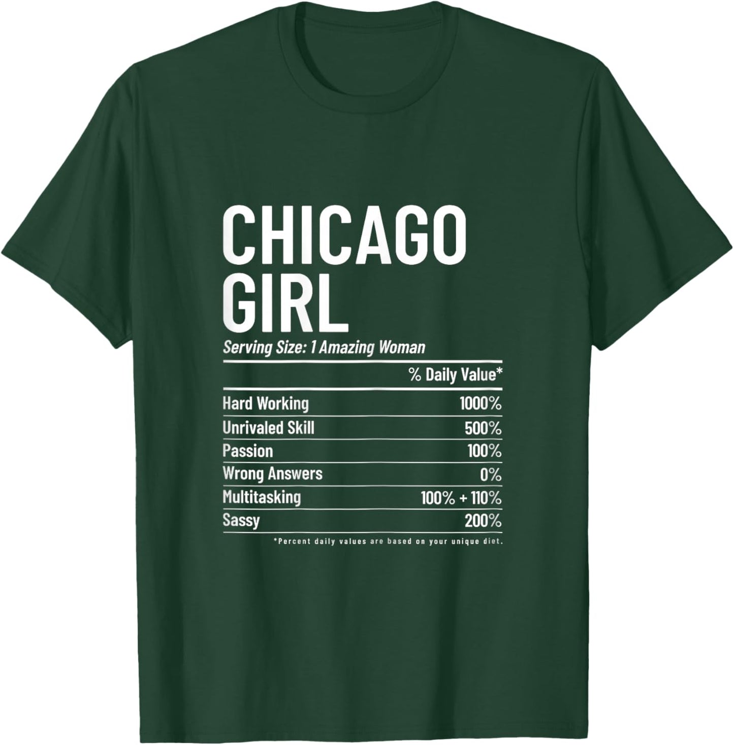 Chicago Illinois Vintage Pride Girl Funny T-Shirt - T-Shirt | Forest