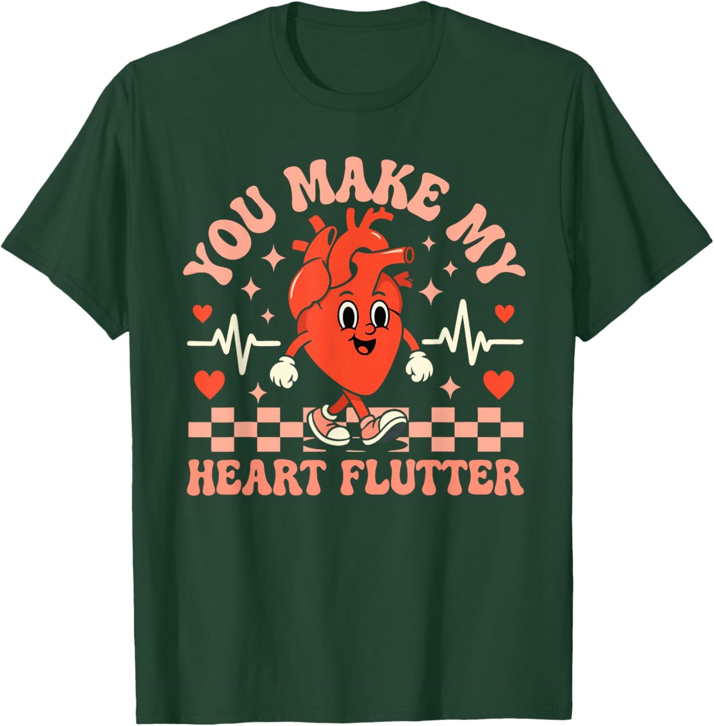 Valentine Nurse Shirt You Make My Heart Flutter Men Women T-Shirt - T-Shirt | Forest