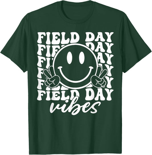 Field Day Vibes Funny for Teacher Kids Happy Field Day 2026 T-Shirt - T-Shirt | Forest