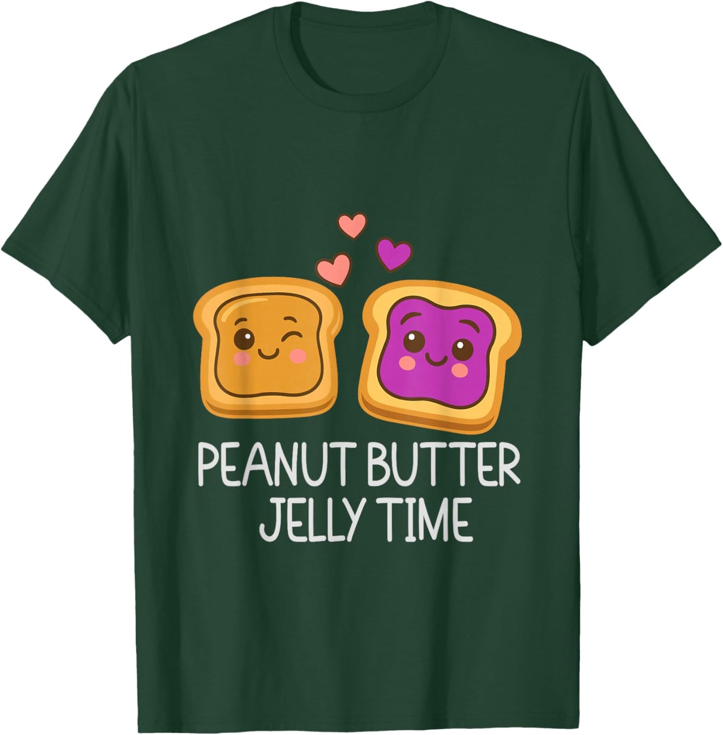Cute Peanut Butter Jelly Time Kawaii Food Cartoon Humor T-Shirt - T-Shirt | Forest