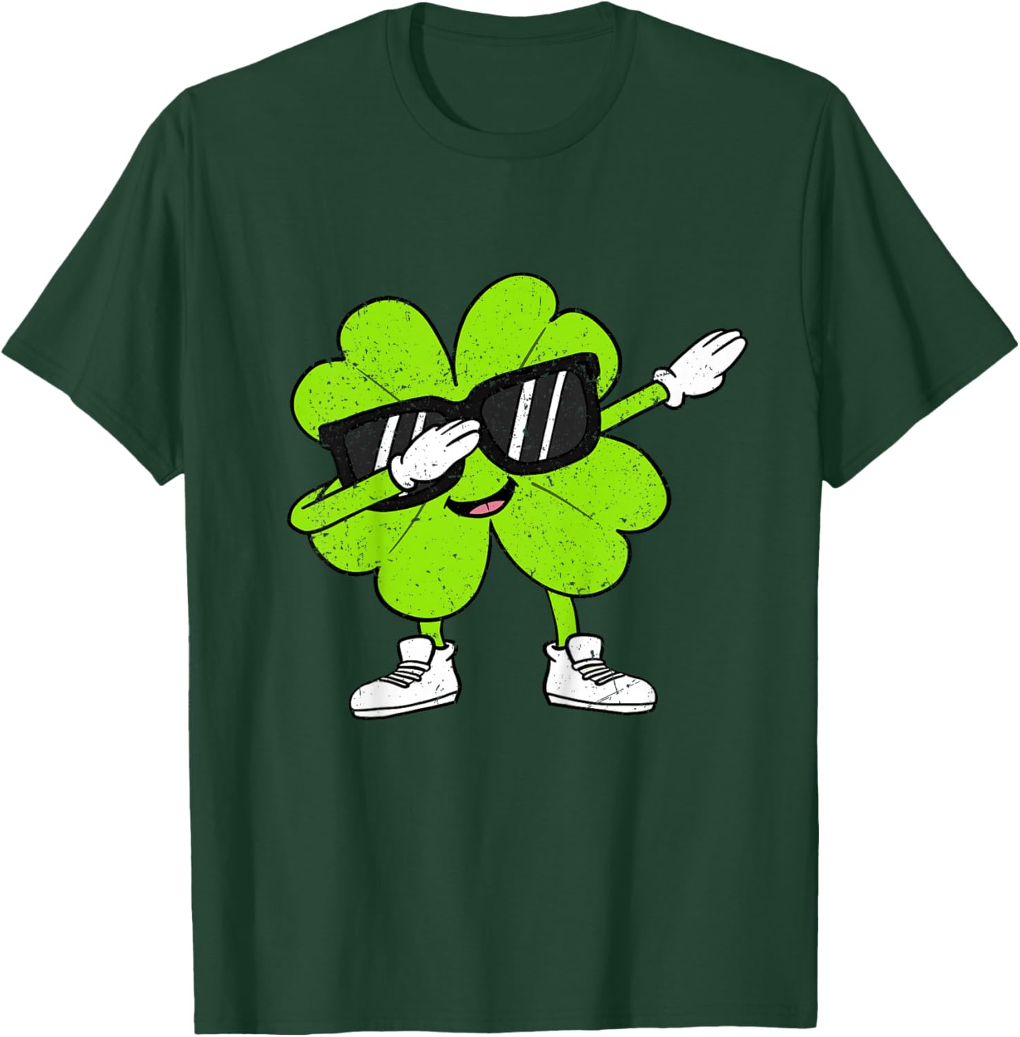 Kids Boys St Patricks Day Toddler Lucky Dabbing Shamrock Clover T-Shirt - T-Shirt | Forest