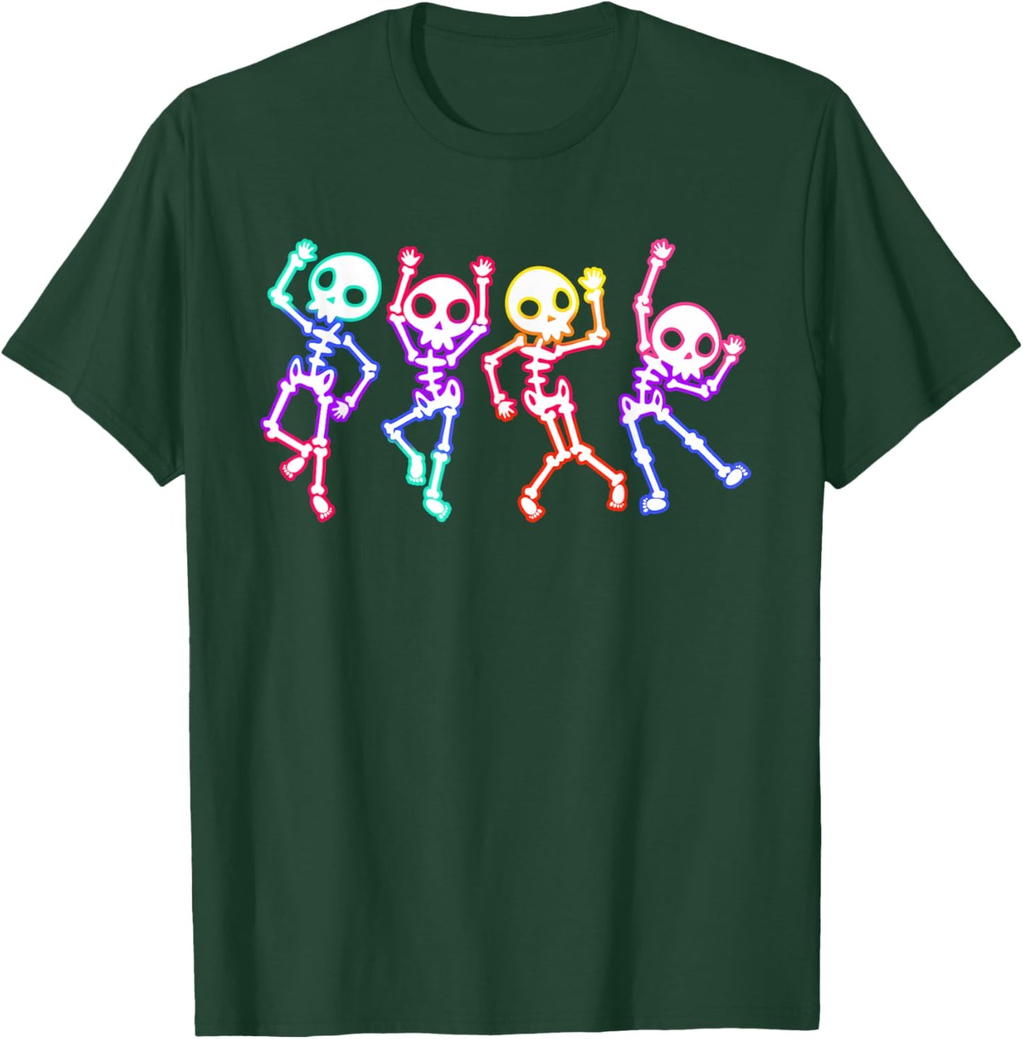 Glow in The Halloween Night Skeleton Funny Dancing Skeleton T-Shirt - T-Shirt | Forest