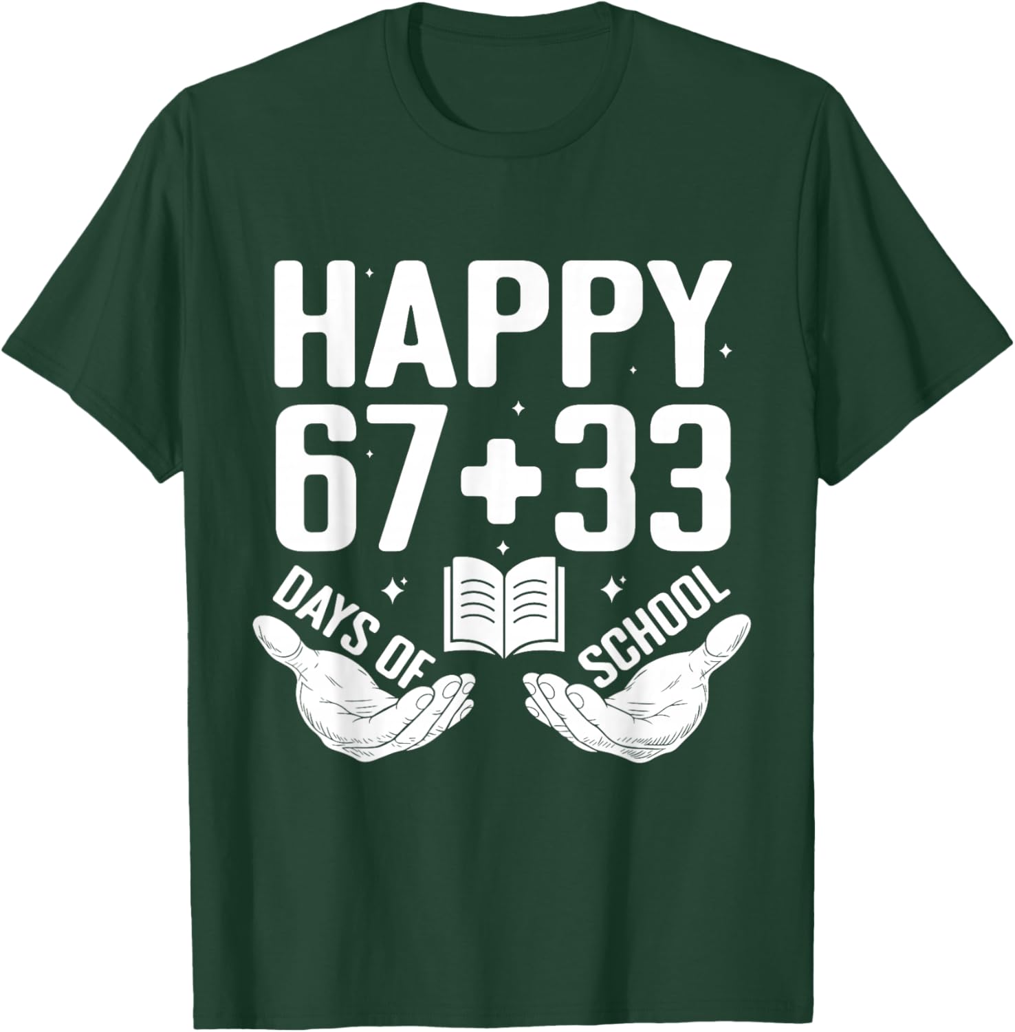 Happy 67 33 Days of School Funny Boys Kids 100th Day T-Shirt - T-Shirt | Forest