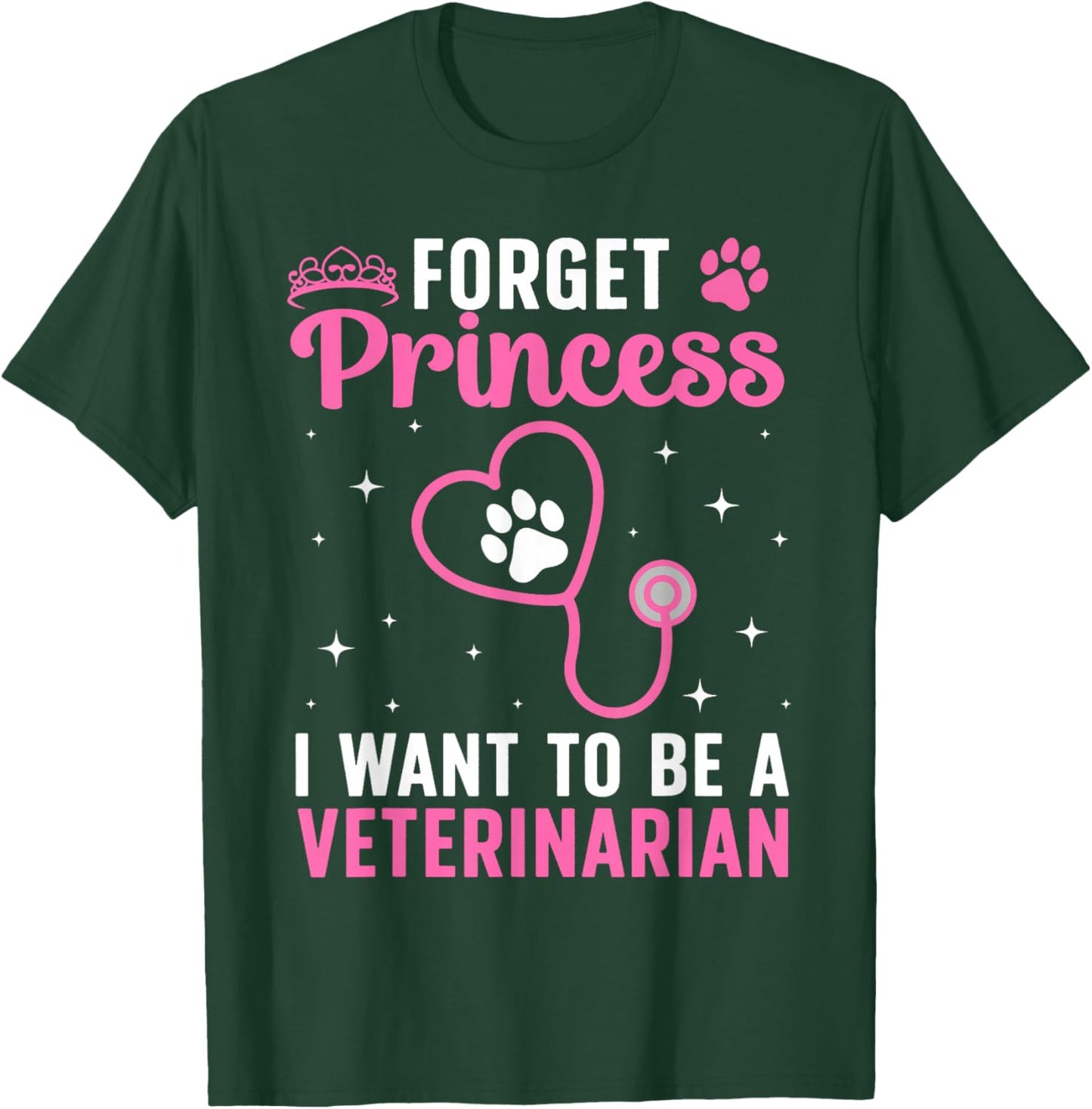 Cute Veterinarian Art Girls Veterinarian Student T-Shirt - T-Shirt | Forest