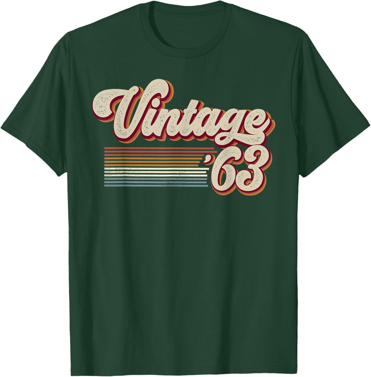 Vintage 1963 Retro Sunset Classic 63-Year-Old 63rd Birthday T-Shirt - T-Shirt | Forest