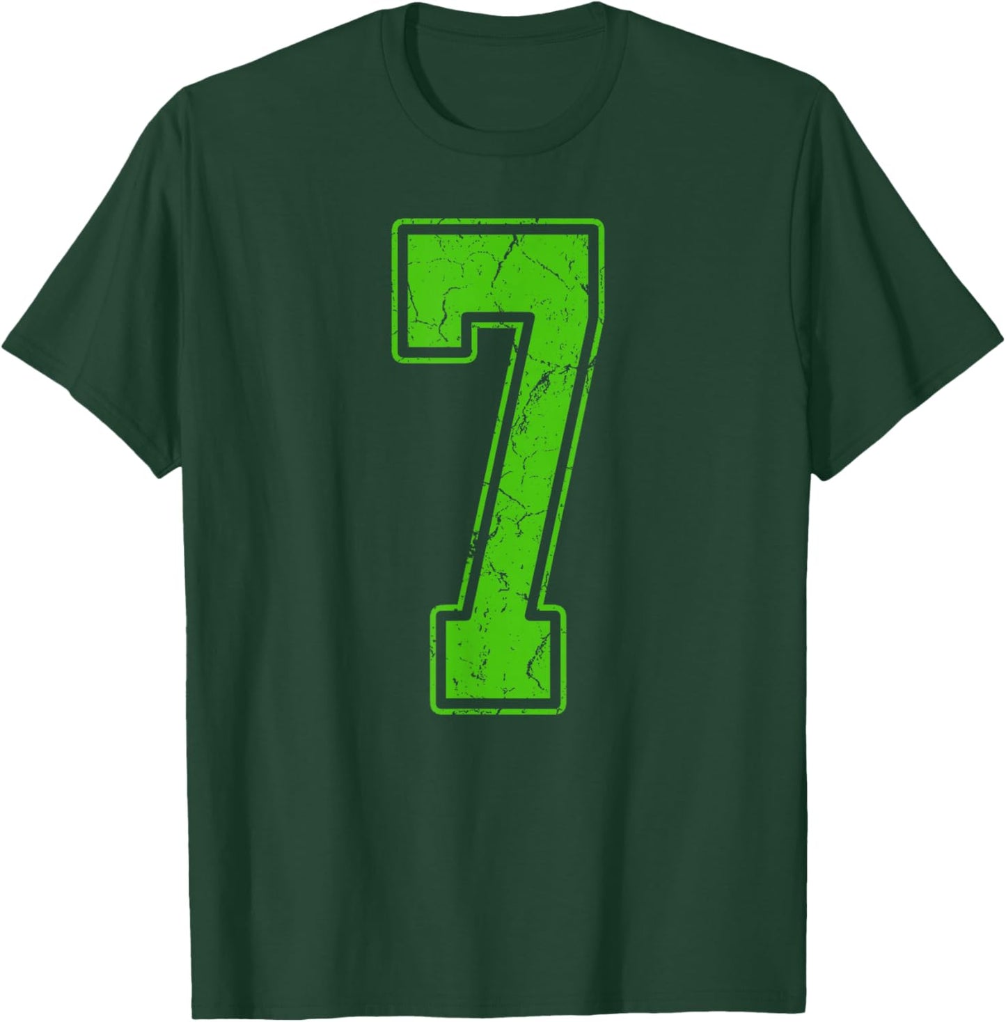 Kelly Green Number 7 Jersey Player Uniform #7 Fan T-Shirt - T-Shirt | Forest