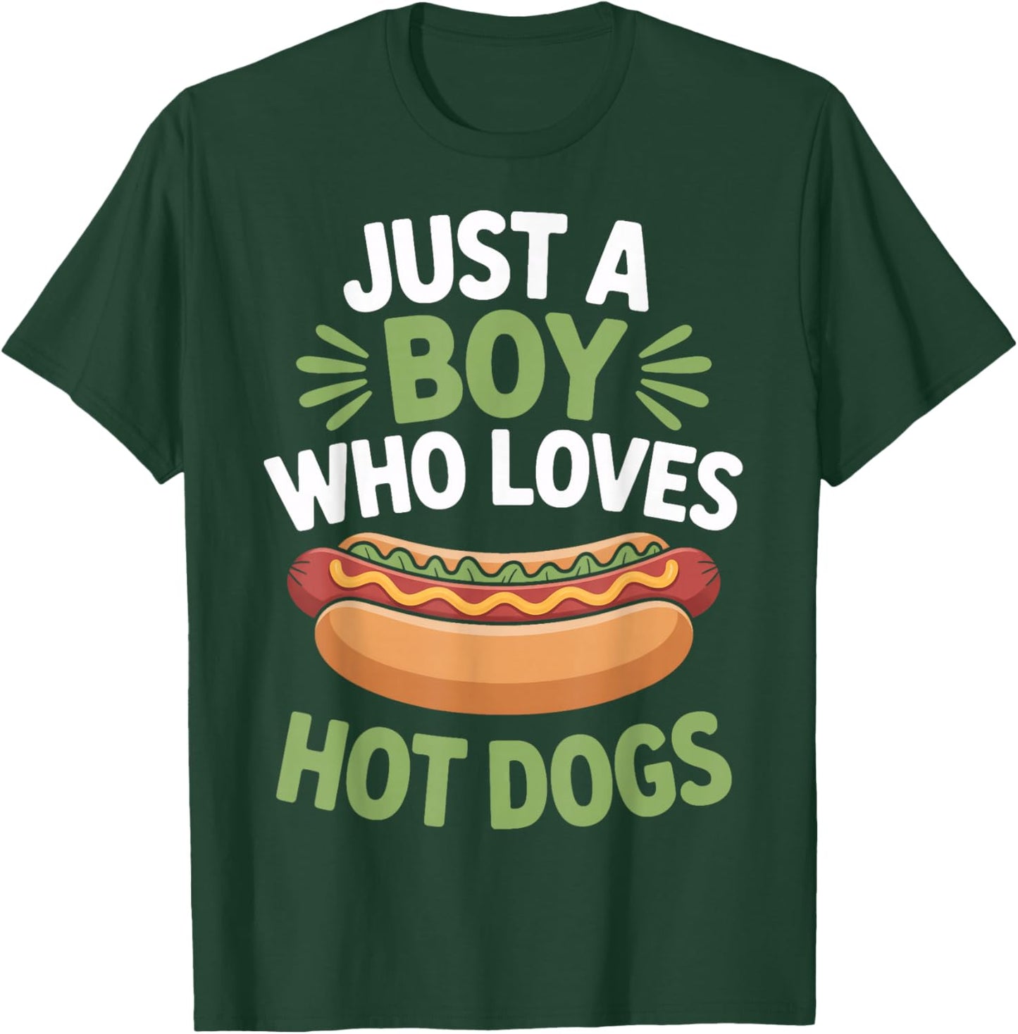 Hot Dog Enthusiast Just A Boy Who Loves Hot Dogs T-Shirt - T-Shirt | Forest