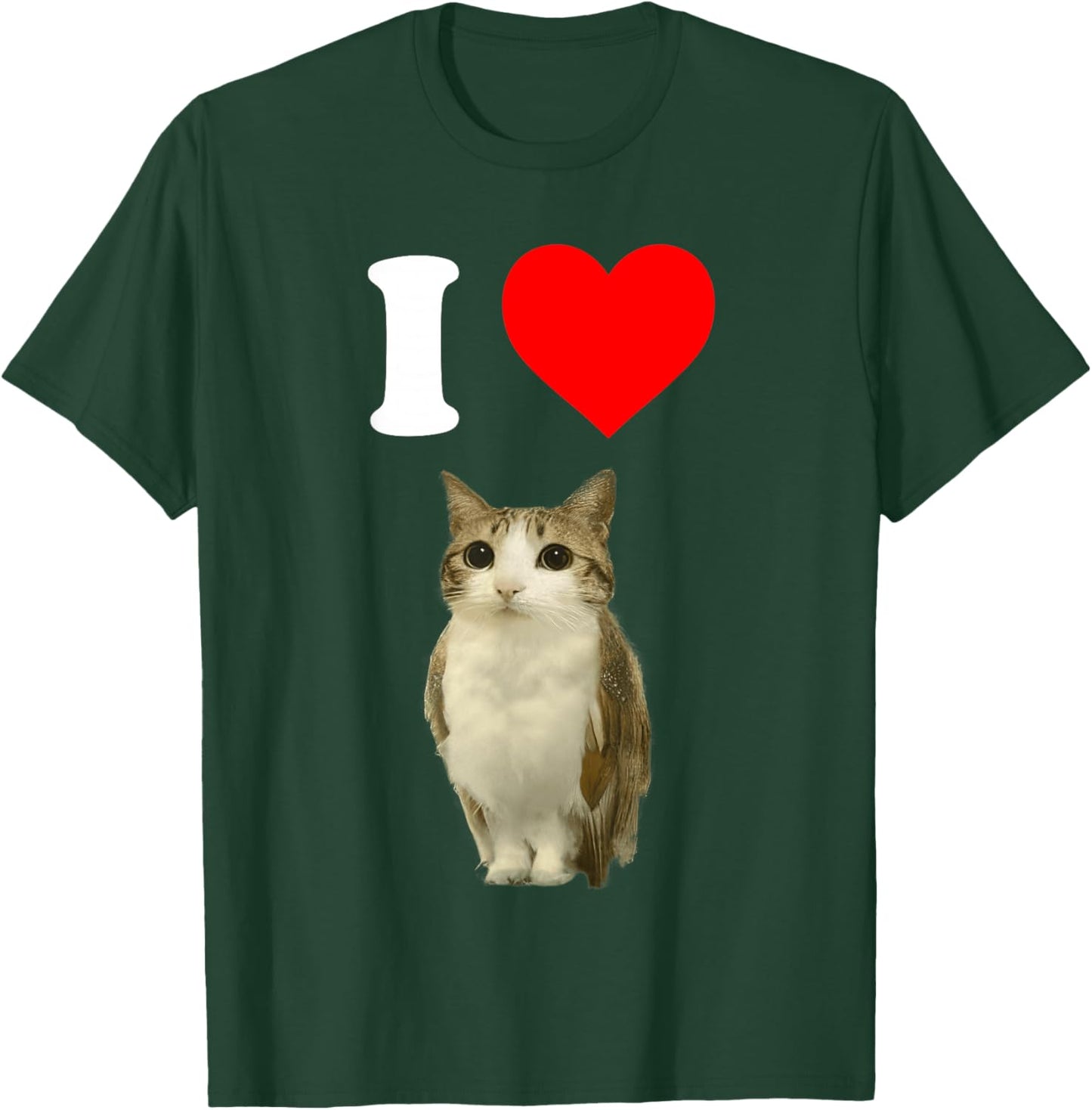I Love Meowl Funny Cursed Cute Cat Owl Meme Brain Rot Silly T-Shirt - T-Shirt | Forest