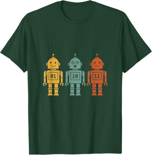 01 10 11 Robot Binary 1 2 3 T-Shirt - T-Shirt | Forest