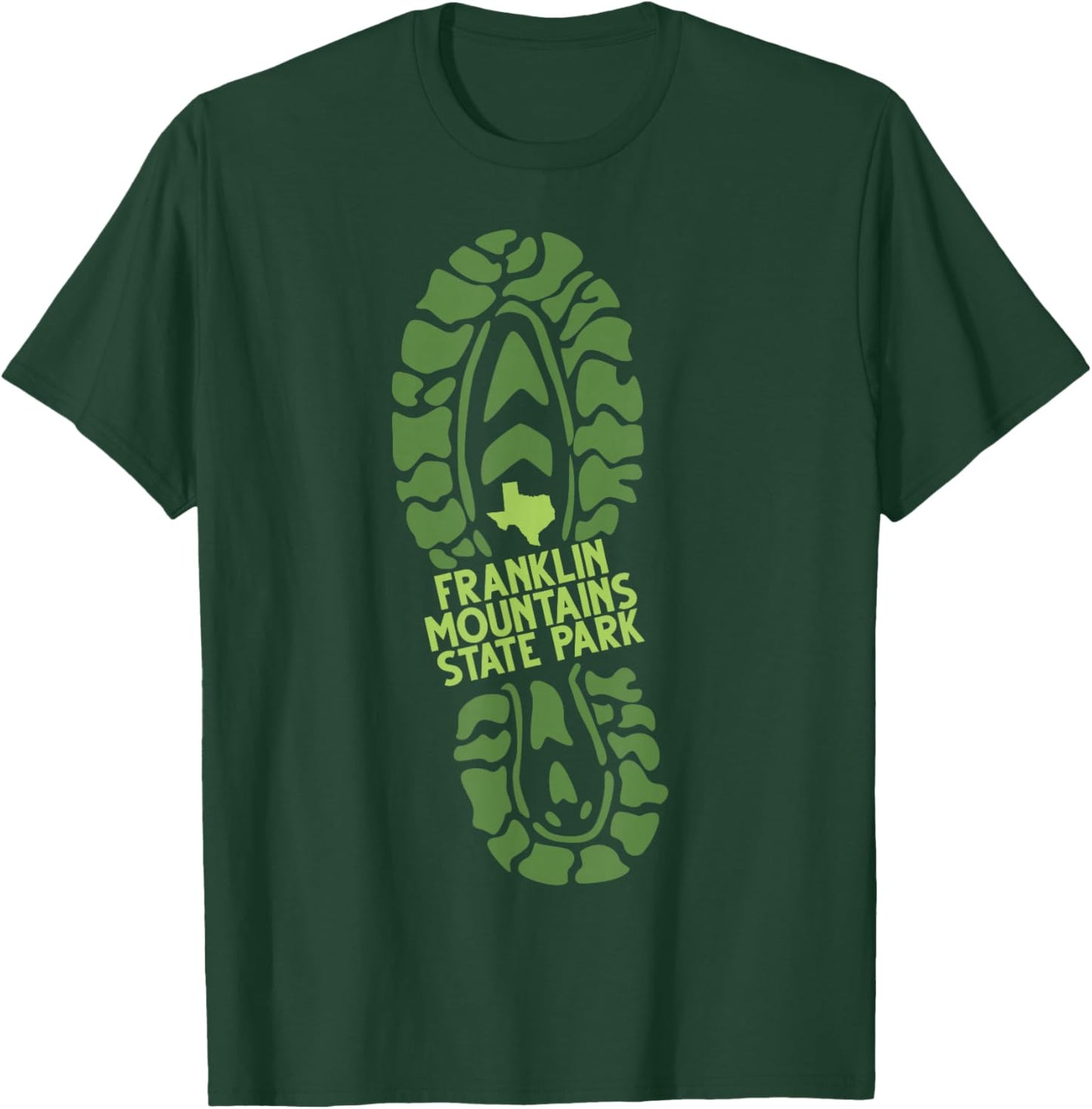 Franklin Mountains State Park Texas TX Hiking Boot Print T-Shirt - T-Shirt | Forest